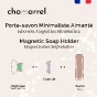 Dessin expliquant comment installer le porte savon aimanté
